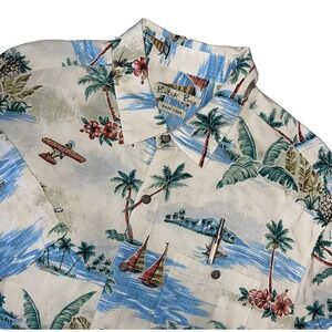 Batik Bay Men's Short Sleeve Shirt Blue Beach Button Up Size XL Summer